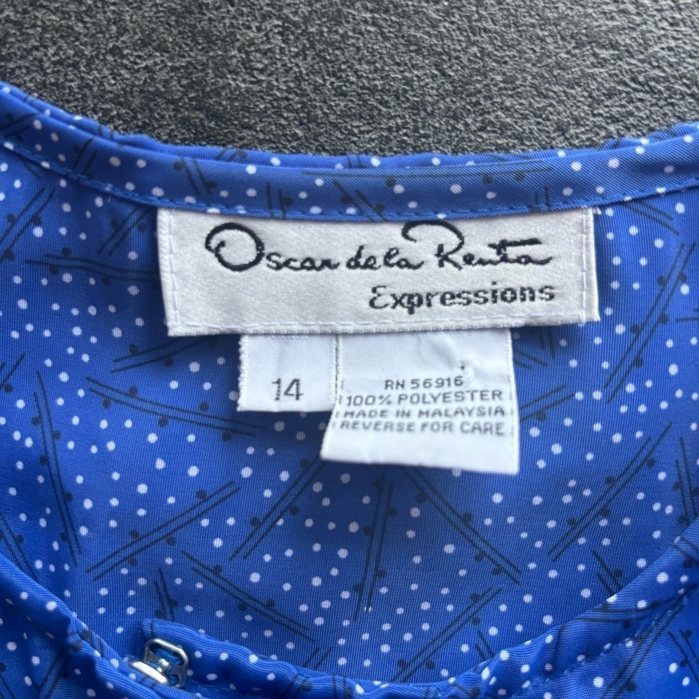 Vintage Oscar de la Renta Expressions Blouse - Size 14 - Picture 4 of 5